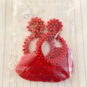 Red fringe earrings ❤️
